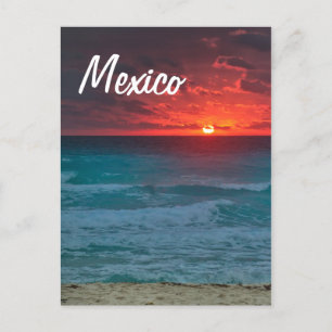 Mexiko Sunset Beach Oceanfront Vinkara Vykort