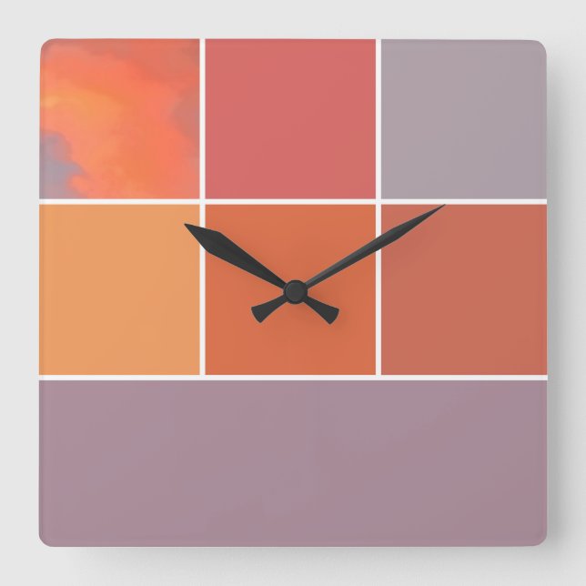 Mexiko Sunset Färg Fyrkantig Klocka (Framsida)