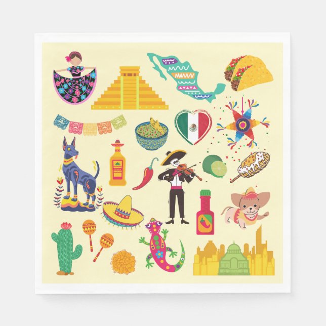 Mexiko Symboler Pappersservett (Framsidan)