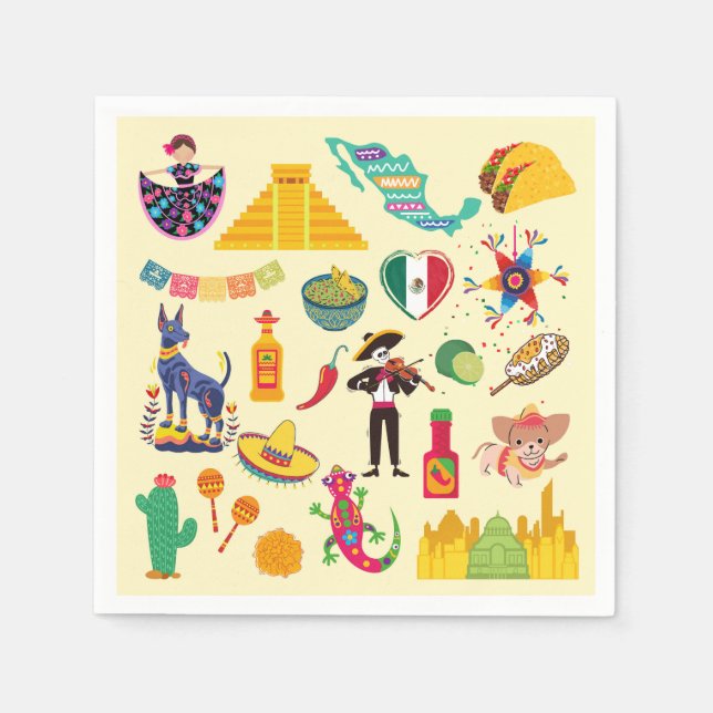 Mexiko Symbols Pappersservett (Framsidan)