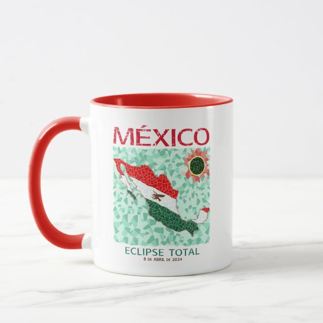 Mexiko Total Eclipse Mugg, Färgad Handle Mugg (Vänster)
