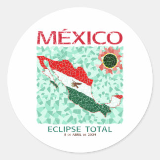Mexiko Total Eclipse Round Sticker Runt Klistermärke