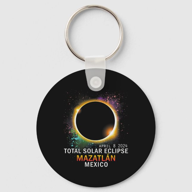 Mexiko totalt Solar Eclipse 2024 Nyckelring (Framsida)