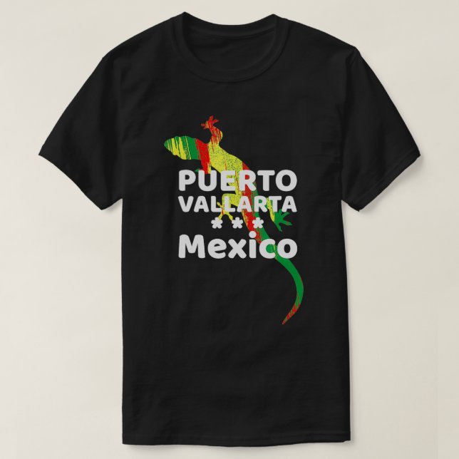 Mexiko Tradition Lizard Iguana Puerto Vallarta T Shirt (Design framsida)