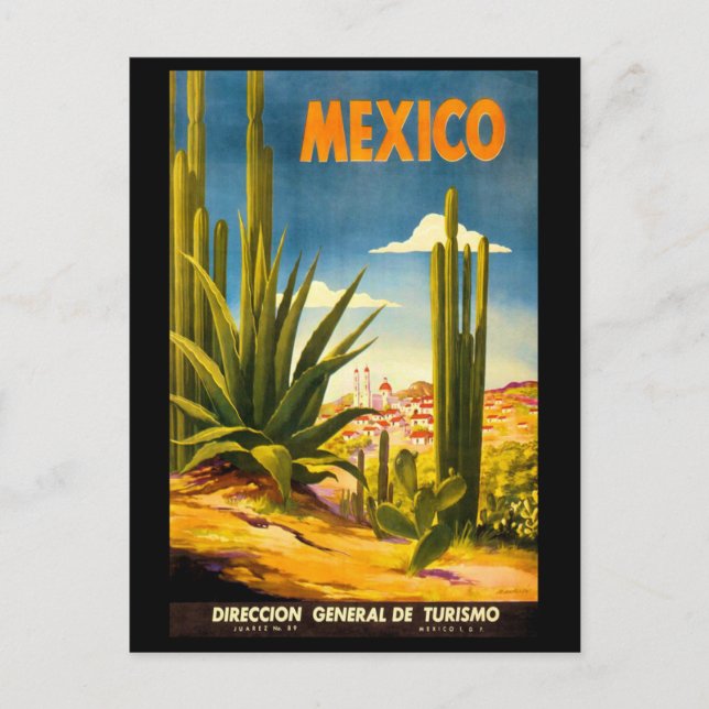 Mexiko Travel Poster Vykort (Framsida)