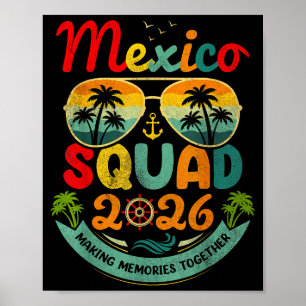 Mexiko trupp 2026 tropisk strand semester vintageM Poster