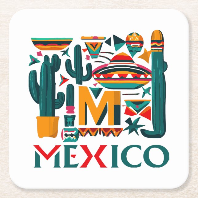 MEXIKO UNDERLÄGG PAPPER KVADRAT (Framsidan)