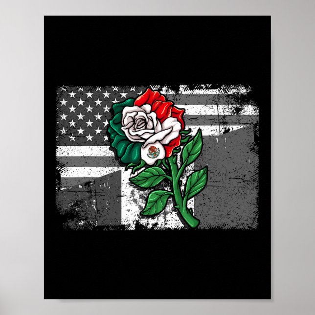 Mexiko USA:s Flagga mexikanska Flagga amerikanska  Poster (Framsidan)
