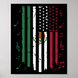 Mexiko USA:s Flagga Patriot Mexikanska Flagga Amer Poster