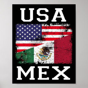 Mexiko USA:s Flagga Patriot Mexikanska Flagga Amer Poster