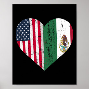 Mexiko USA:s Flagga Patriot Mexikanska Flagga Amer Poster