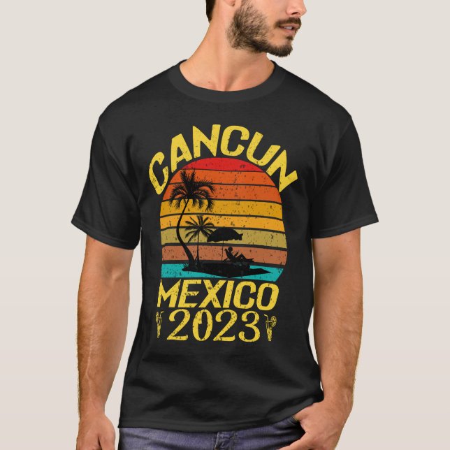 Mexiko Vacation 2023, Cancun Mexico 2023 Souvenir T Shirt (Framsida)