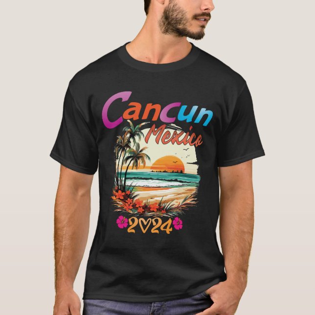 Mexiko Vacation 2024, Cancun Mexico 2024 Souvenir T Shirt (Framsida)