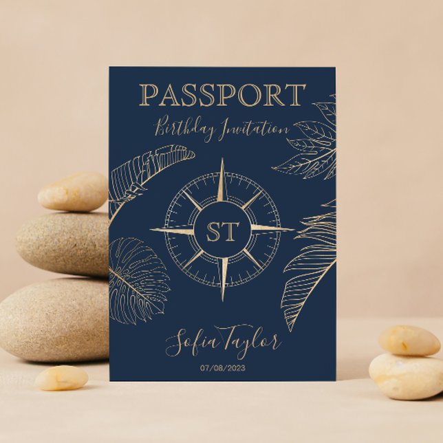 Mexiko Världskarta Födelsedags Passport  Inbjudan (Skapare uppladdad)