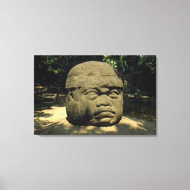 Mexiko, Villahermosa, jätte Olmec head, La Venta Canvastryck (Framsida)