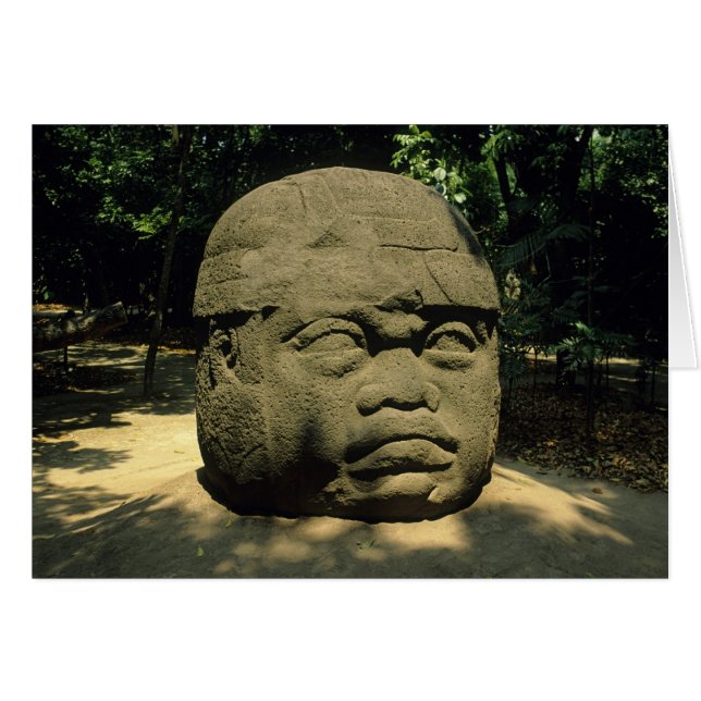 Mexiko, Villahermosa, jätte Olmec head, La Venta Hälsningskort (Framsidan Horizontal)