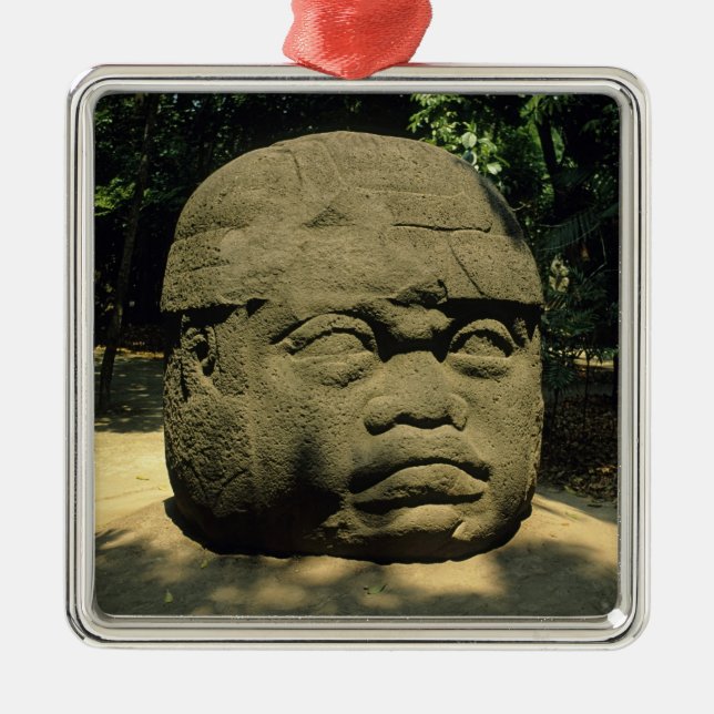 Mexiko, Villahermosa, jätte Olmec head, La Venta Julgransprydnad Metall (Framsidan)