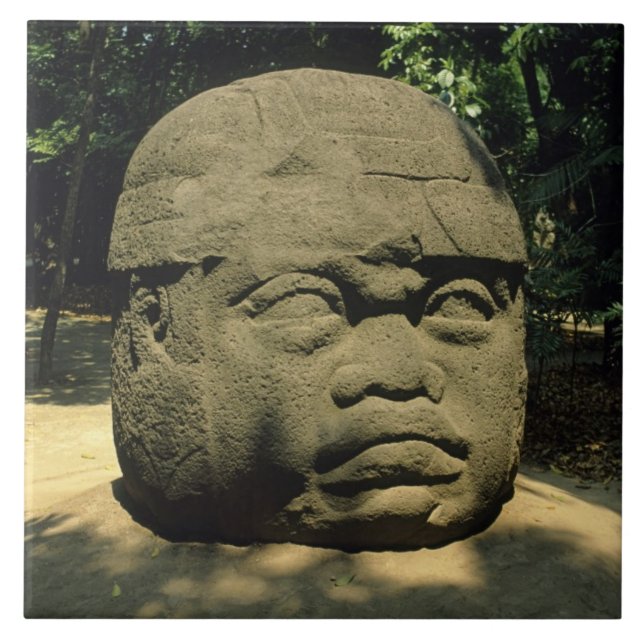Mexiko, Villahermosa, jätte Olmec head, La Venta Kakelplatta (Framsidan)