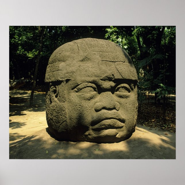 Mexiko, Villahermosa, jätte Olmec head, La Venta Poster (Framsidan)