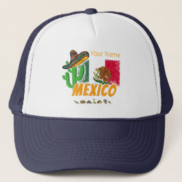 Mexiko Vintage Cactuwith Flagga Sombrero Souvenir Keps