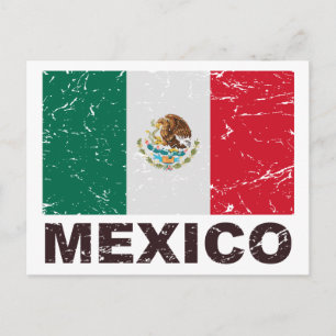 Mexiko Vintage Flagga Vykort