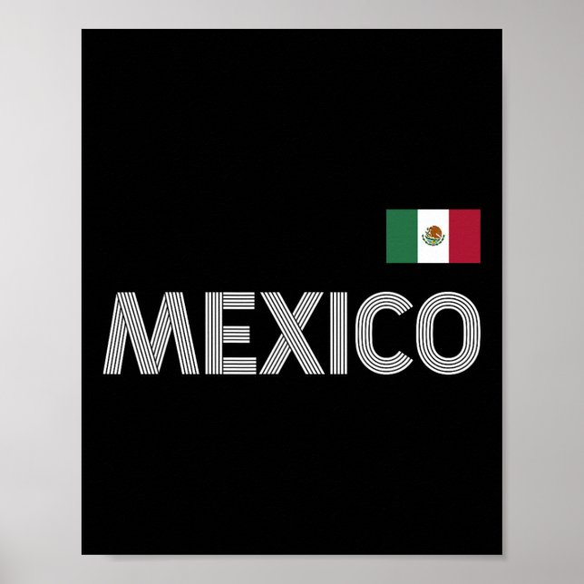 Mexiko Vintage Mexikanska Flagga Pride Hat Jersey Poster (Framsidan)