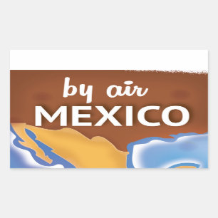Mexiko Vintage Resaaffisch Rektangulärt Klistermärke