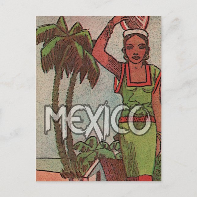 Mexiko vintage resehandlingspostkort vykort (Framsida)