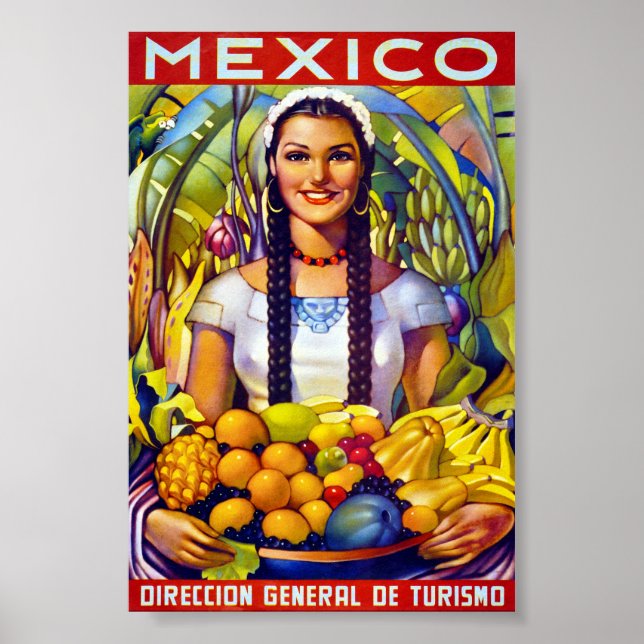 Mexiko Vintage Resemaffisch Restaurering Poster (Framsidan)