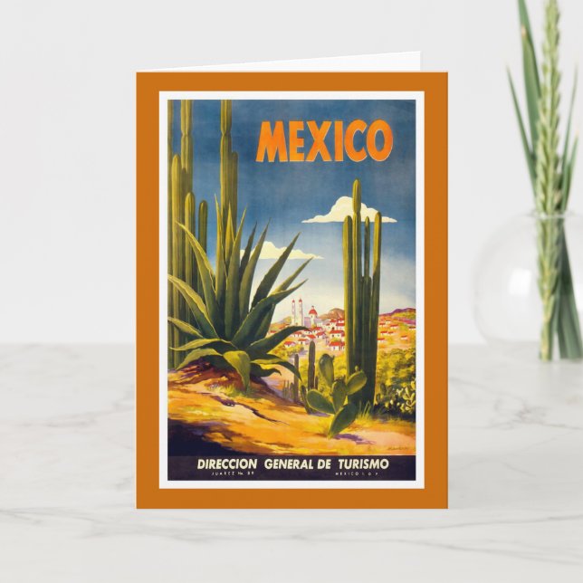 "Mexiko" Vintage Resemålareplakat Kort (Framsida)