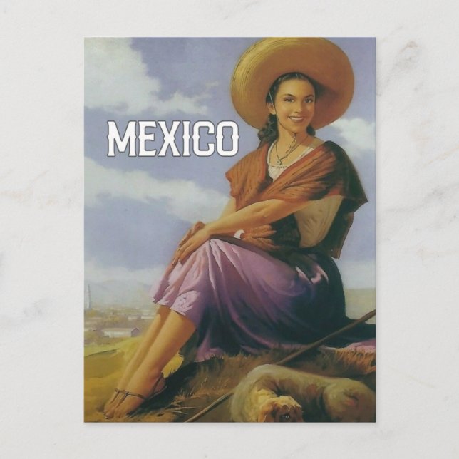 Mexiko vintage Reseminnestkort Vykort (Framsida)
