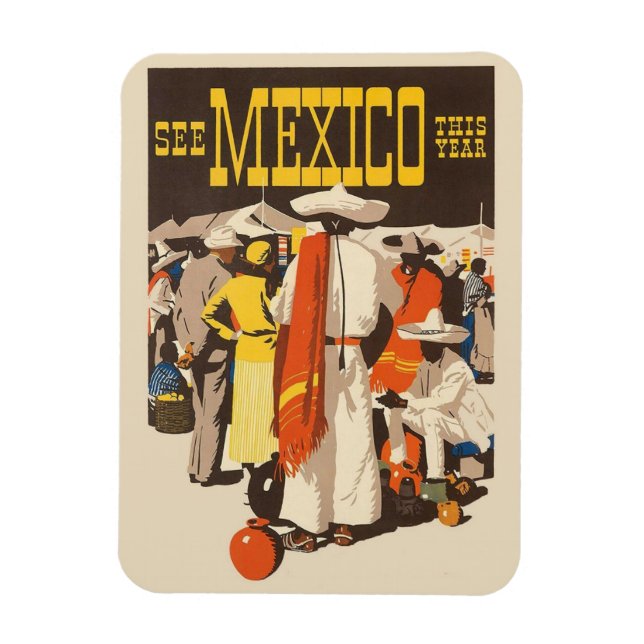 Mexiko Vintage resor Magnet (Vertikal)