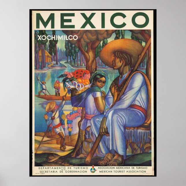 Mexiko, vintage resor poster (Framsidan)