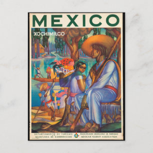 Mexiko, vintage resor poster vykort