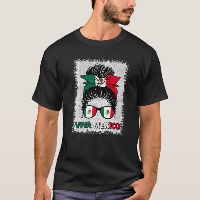 Mexiko Viva Mexiko Pride Mexikanska Flagga T Shirt (Framsida)