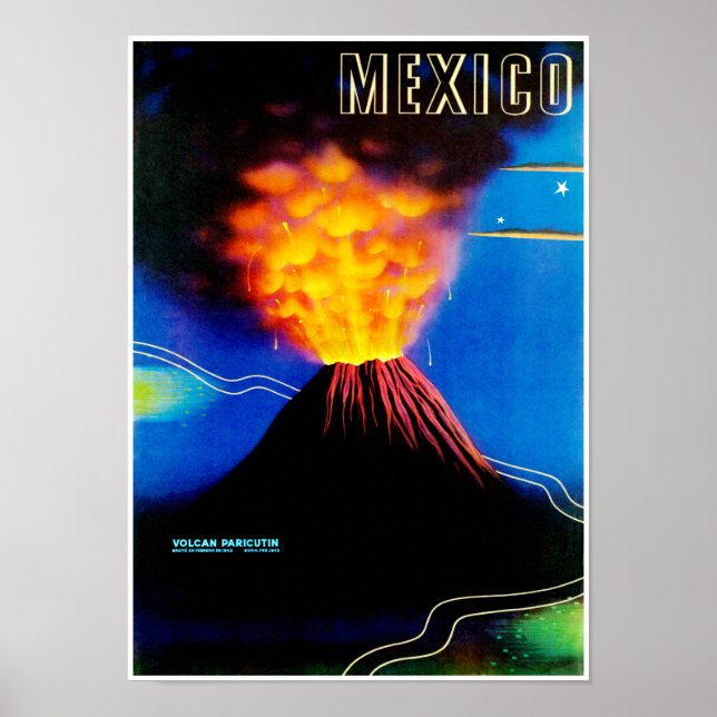 Mexiko ~ Volcano Paricutin Poster (Framsidan)
