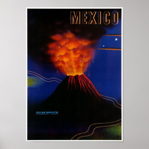 Mexiko Volcano Paricutin Vintage affisch återställ