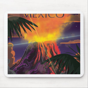 Mexiko Volcano Travel Poster Musmatta