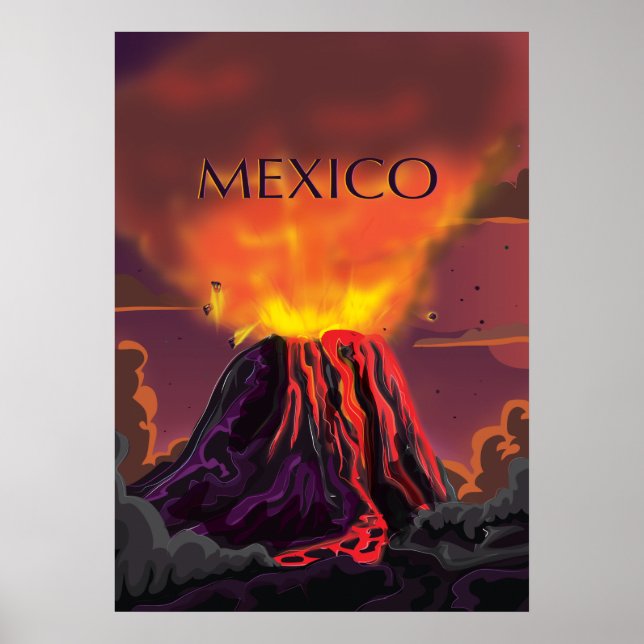Mexiko Vulkan Resa Poster (Framsidan)