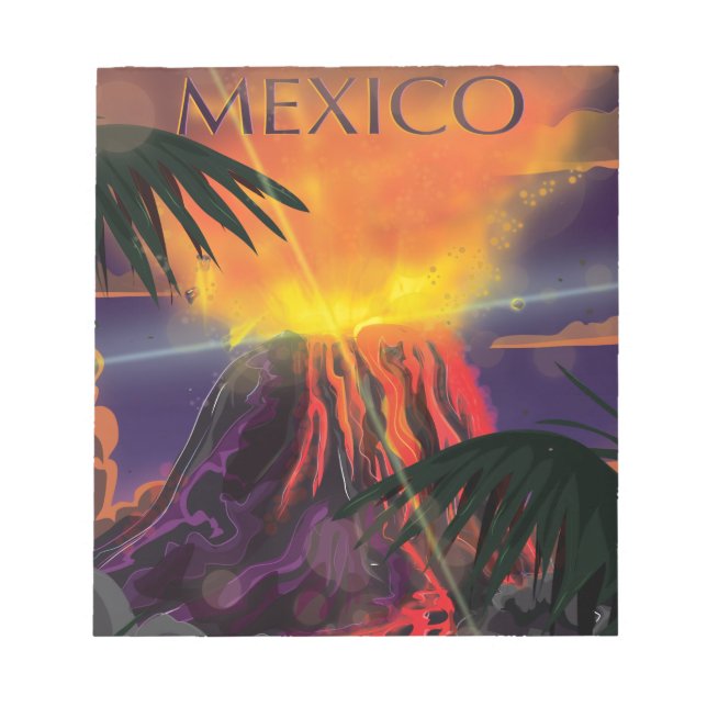 Mexiko Vulkan Resa Poster Anteckningsblock (Framsida)