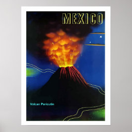Mexiko, vulkanutbrott, Paricutin, vintage Poster