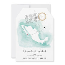 Mexiko Watercolor Karta | Cabo | Destinationsbröll