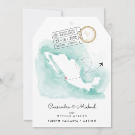 Mexiko Watercolor Karta | Puerto Vallarta | BRÖLLO