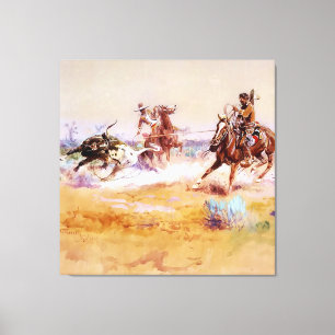 Mexiko - Western konst av Charles M Russell Canvastryck