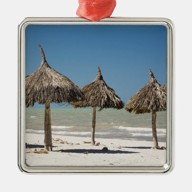 Mexiko, Yucatan-halvön, Progreso. Halmtak Julgransprydnad Metall (Framsidan)