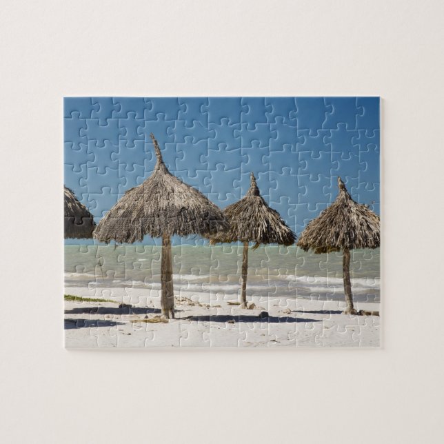 Mexiko, Yucatan-halvön, Progreso. Halmtak Pussel (Horisontell)