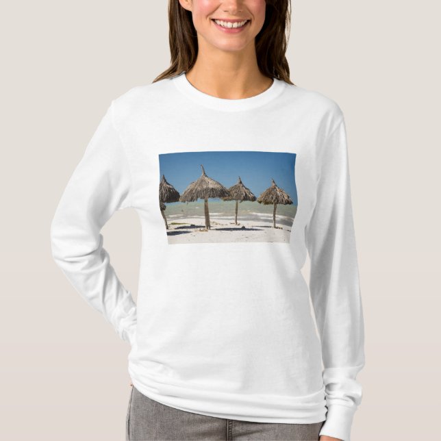 Mexiko, Yucatan-halvön, Progreso. Halmtak Tee Shirt (Framsida)