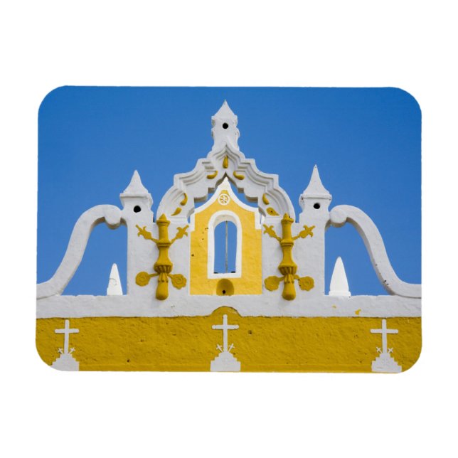 Mexiko, Yucatan, Izamal. Franciscan Convent 3 Magnet (Horisontell)