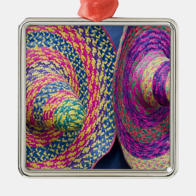 Mexiko, Yucatan, Merida, traditionell vävnad Julgransprydnad Metall (Framsidan)