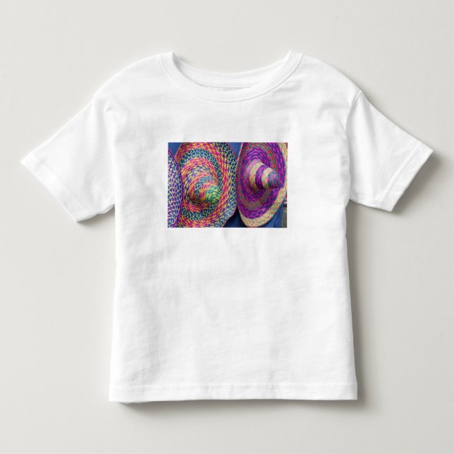 Mexiko, Yucatan, Merida, traditionellt vävt T-shirt (Framsida)